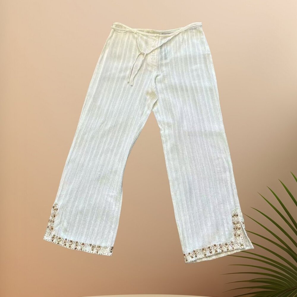 IMITZ White Cotton Pant